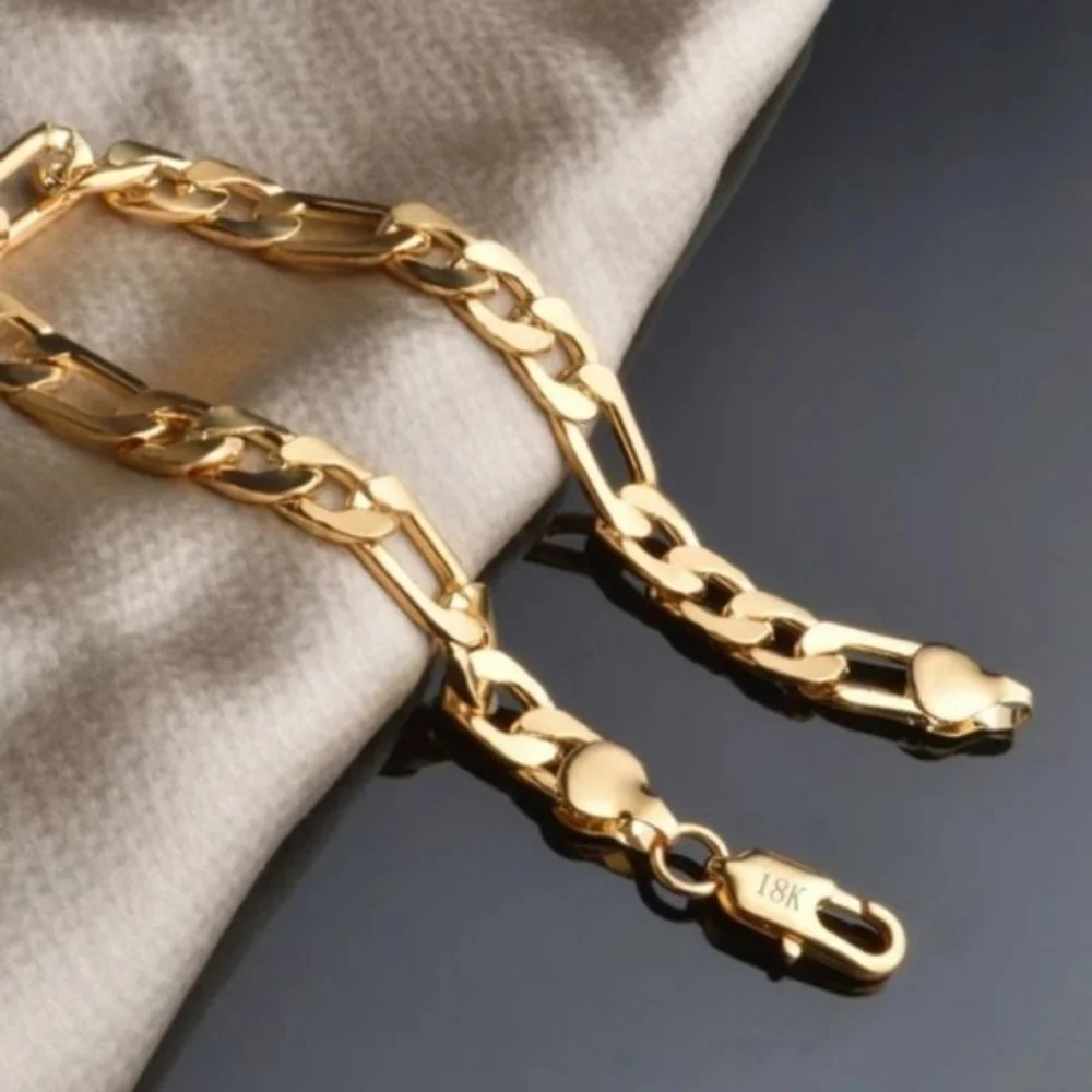 Mens Accessories NEW Gold 8 CM LONG 925 UNISEX MEN WOMEN BRACELET - Picture 2 of 2